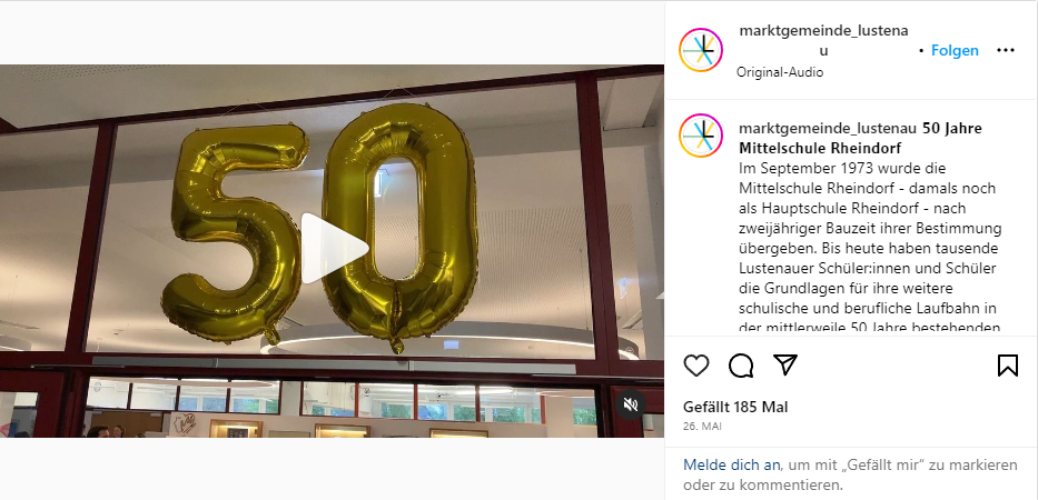 Instagram 50 Jahre MS Rheindorf Lustenau